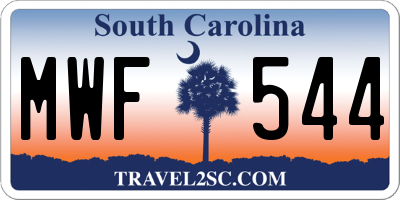 SC license plate MWF544