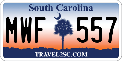 SC license plate MWF557
