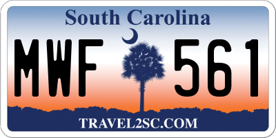 SC license plate MWF561