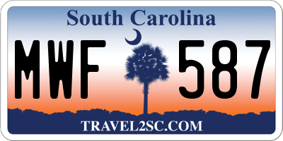 SC license plate MWF587