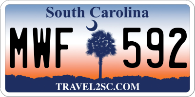 SC license plate MWF592