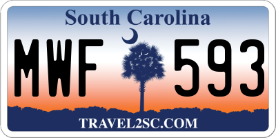 SC license plate MWF593