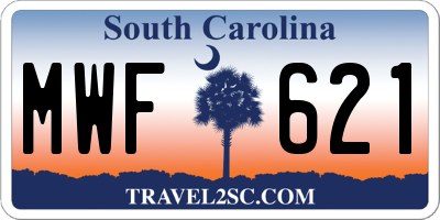 SC license plate MWF621