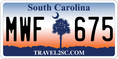 SC license plate MWF675