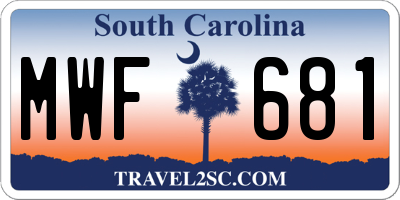 SC license plate MWF681