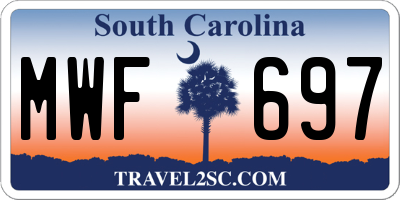 SC license plate MWF697
