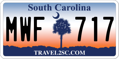 SC license plate MWF717