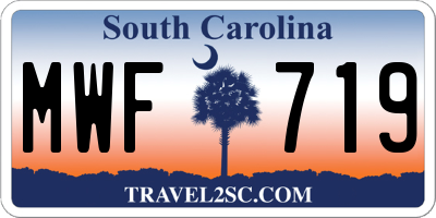 SC license plate MWF719