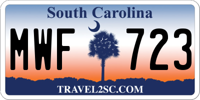 SC license plate MWF723