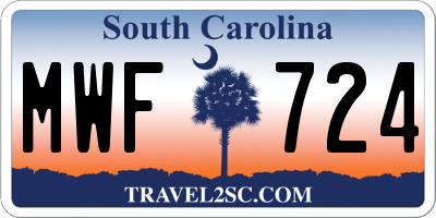 SC license plate MWF724