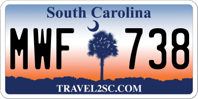 SC license plate MWF738