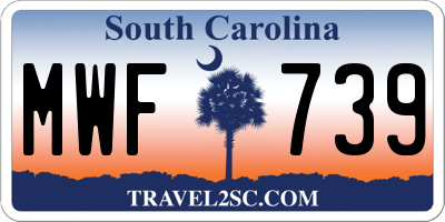 SC license plate MWF739