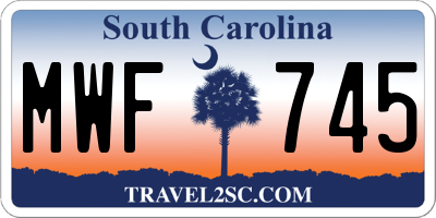 SC license plate MWF745