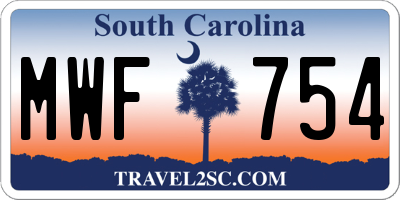 SC license plate MWF754