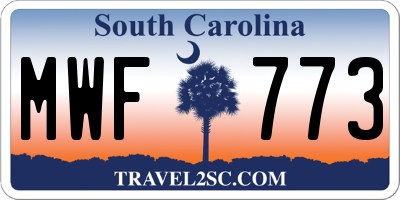 SC license plate MWF773