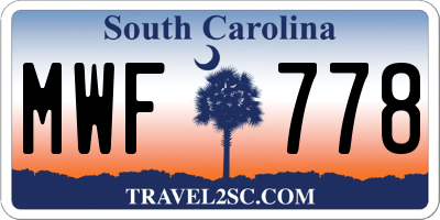 SC license plate MWF778