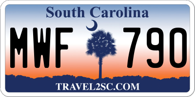 SC license plate MWF790