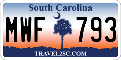 SC license plate MWF793