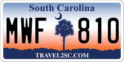 SC license plate MWF810