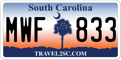 SC license plate MWF833