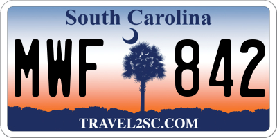 SC license plate MWF842