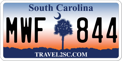 SC license plate MWF844