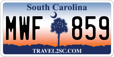 SC license plate MWF859