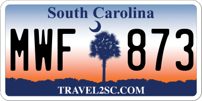 SC license plate MWF873