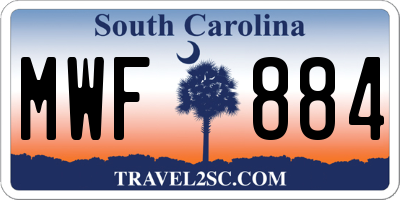 SC license plate MWF884