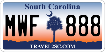 SC license plate MWF888