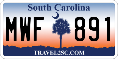 SC license plate MWF891