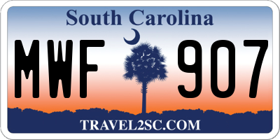 SC license plate MWF907