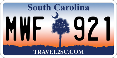 SC license plate MWF921
