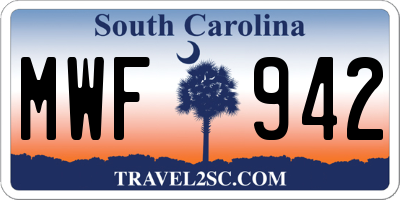SC license plate MWF942