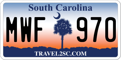 SC license plate MWF970