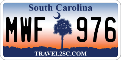 SC license plate MWF976