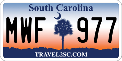 SC license plate MWF977