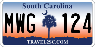 SC license plate MWG124