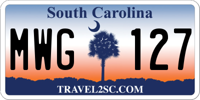 SC license plate MWG127
