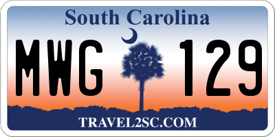 SC license plate MWG129