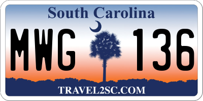 SC license plate MWG136