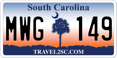 SC license plate MWG149