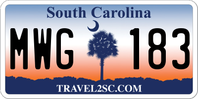 SC license plate MWG183