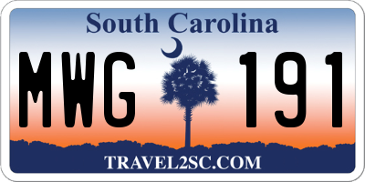 SC license plate MWG191