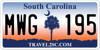 SC license plate MWG195
