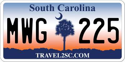 SC license plate MWG225