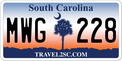 SC license plate MWG228