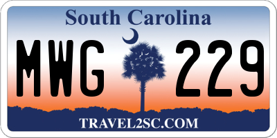 SC license plate MWG229