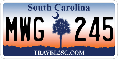 SC license plate MWG245
