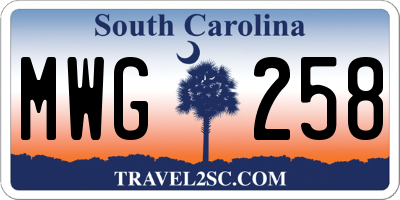 SC license plate MWG258